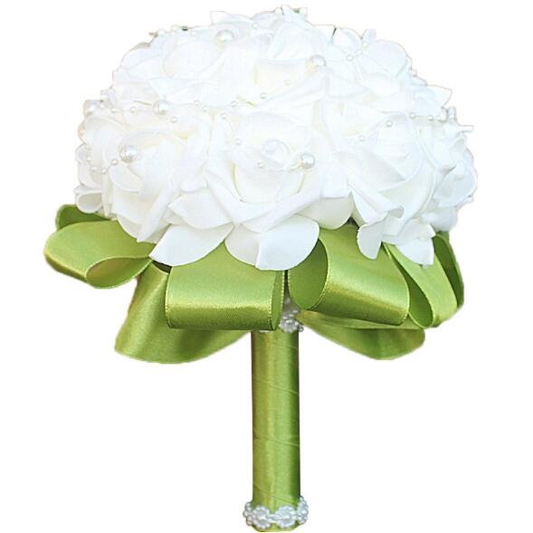 Handmade PE Foam Rose Wedding Bouquet - 18cm image 0