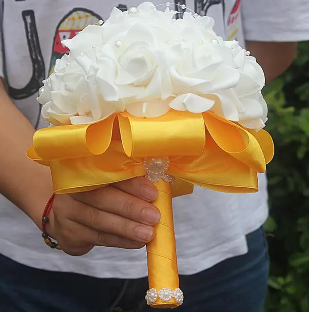 Handmade PE Foam Rose Wedding Bouquet - 18cm image 3