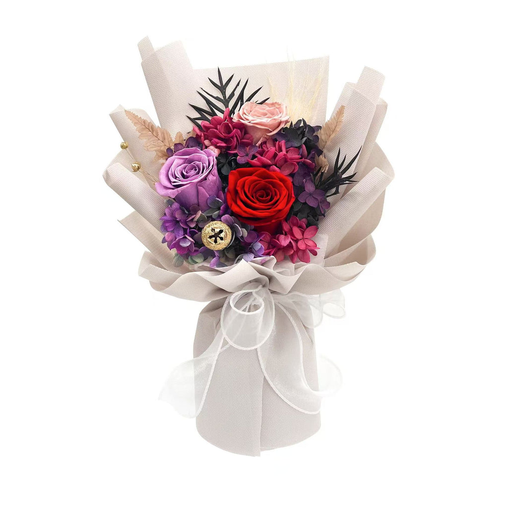 Premium Preserved Fresh Rose Bouquet - White