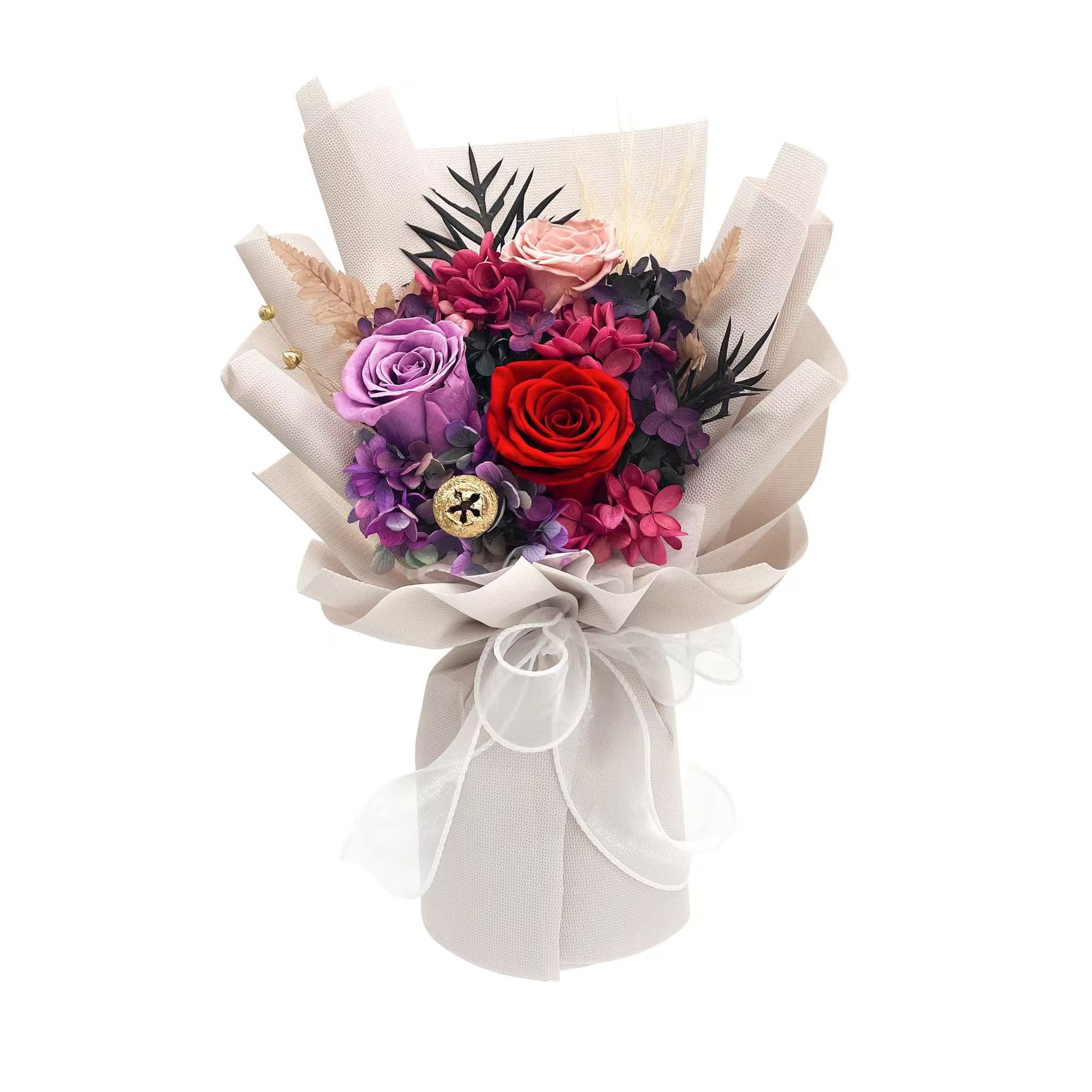 Premium Preserved Fresh Rose Bouquet - White
