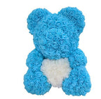 Light Blue Artificial Rose Teddy Bear with White Heart image 1
