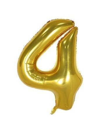 40-Inch Large Foil Number Balloon (0-9) - gold 4-40 inch image