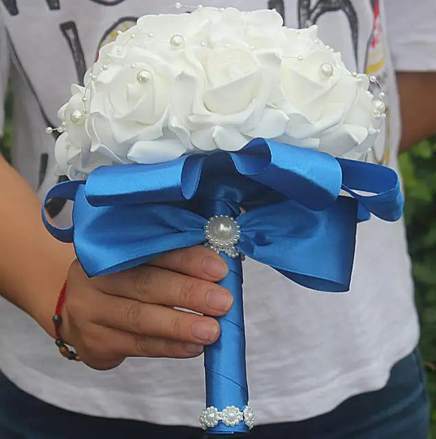 Handmade PE Foam Rose Wedding Bouquet - 18cm image 6
