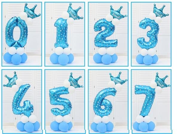 DIY Foil Number Balloon Pillar Kit with Crown image 0