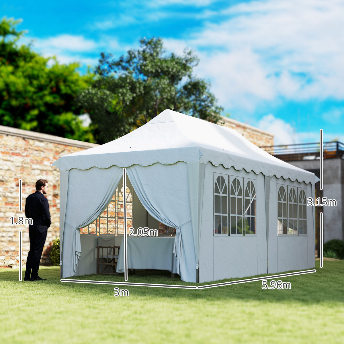 3m x 6m Steel Pop-Up Gazebo