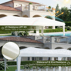 3x6m Pop Up Party Gazebo with 6 Sidewalls, Instant 10x20ft Canopy Tent, Waterproof & UV Protected for Outdoor Events & Weddings - White