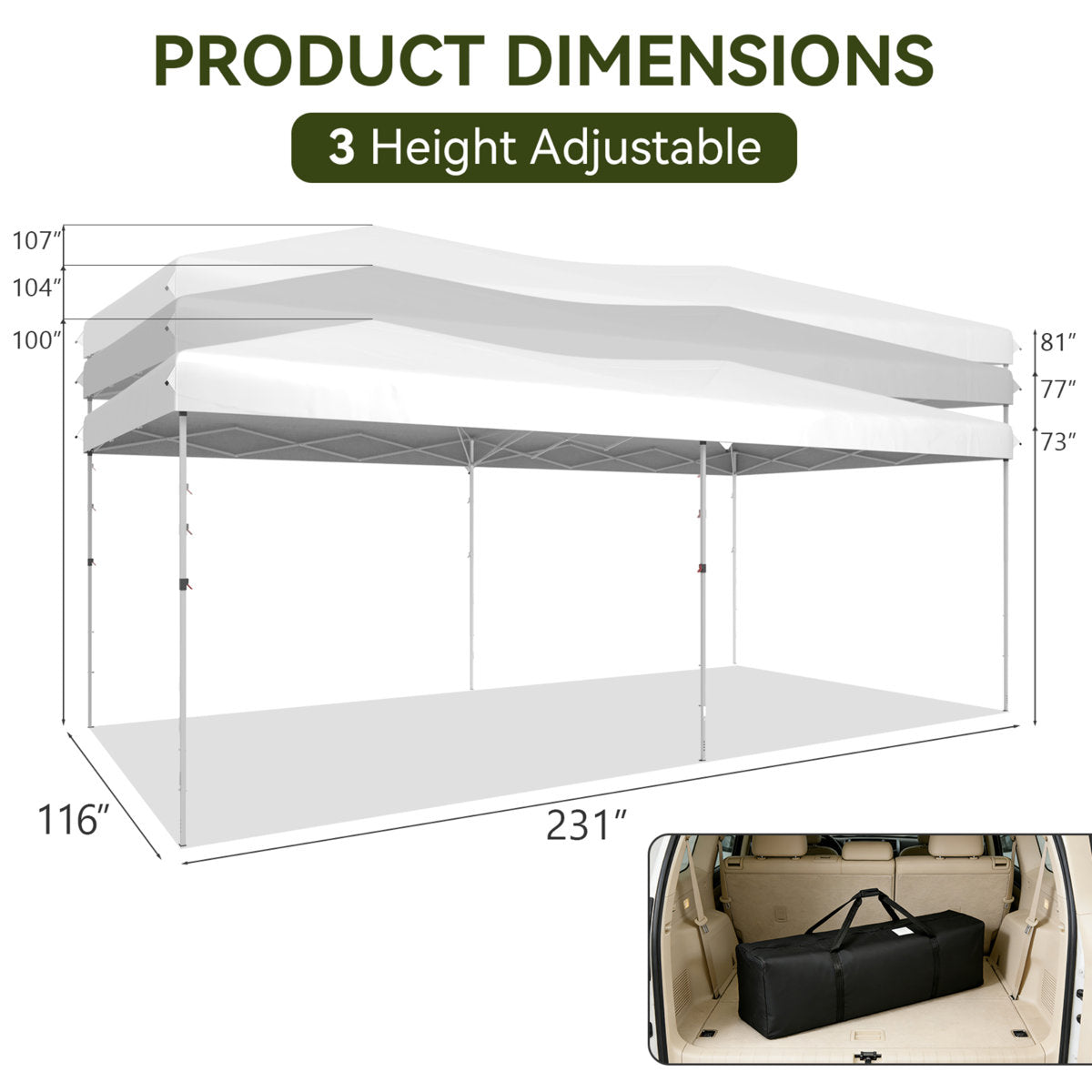 3x6m Pop Up Party Gazebo with 6 Sidewalls, Instant 10x20ft Canopy Tent, Waterproof & UV Protected for Outdoor Events & Weddings - White