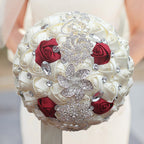 Bridal Crystal Rhinestone Satin Wedding Bouquet image 3