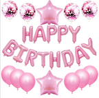 25-Piece Happy Birthday Foil Balloon Decoration Set - pink image