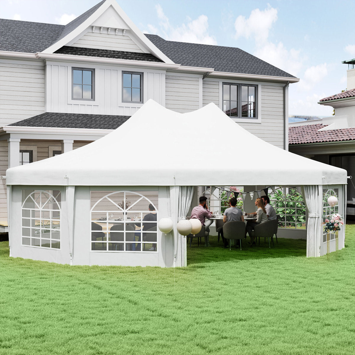 74 Ft. W x 54 Ft. D Steel Soft-top Canopy