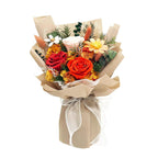 Premium Preserved Fresh Rose Bouquet - Khaki