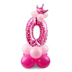 DIY Foil Number Balloon Pillar Kit with Crown - 0Pink image
