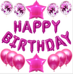 25-Piece Happy Birthday Foil Balloon Decoration Set - pink 2 image
