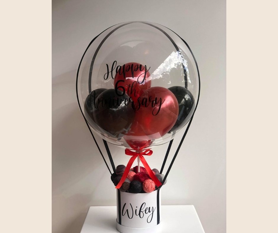 Personalized Red and Black Hot Air Balloon Gift Box image 1