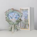 Luxury Soap Rose Bouquet in Grey Box - Ice Blue