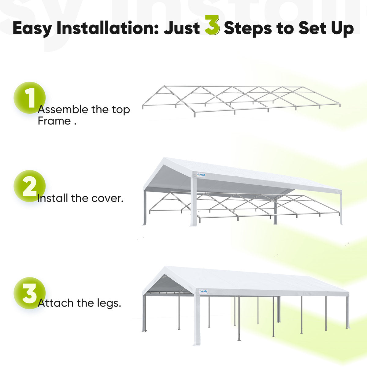 Quictent 5x10m (16x32ft) Party Tent Canopy, Heavy Duty Outdoor Event Shelter for Wedding, BBQ, Gathering with Storage Bags