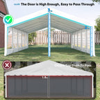 Quictent 5x10m (16x32ft) Party Tent Canopy, Heavy Duty Outdoor Event Shelter for Wedding, BBQ, Gathering with Storage Bags