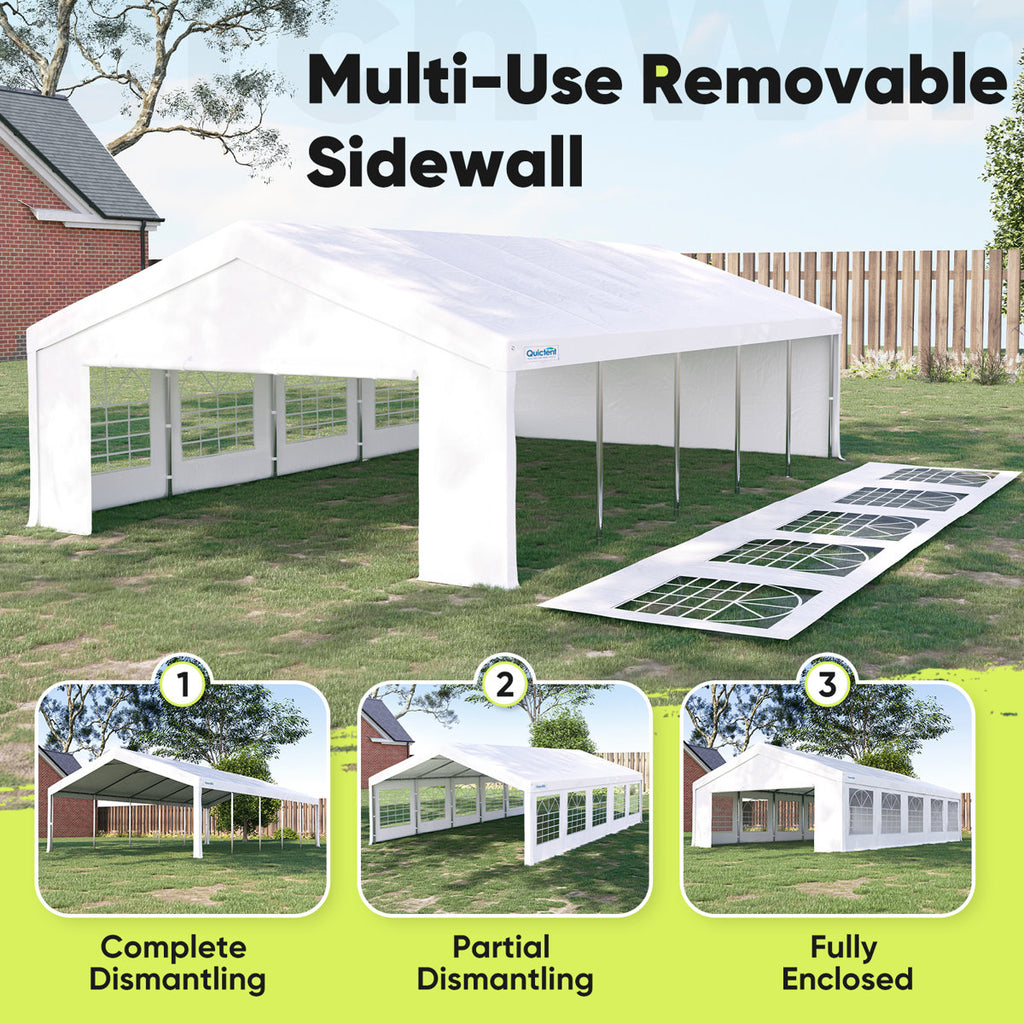 Quictent 5x10m (16x32ft) Party Tent Canopy, Heavy Duty Outdoor Event Shelter for Wedding, BBQ, Gathering with Storage Bags