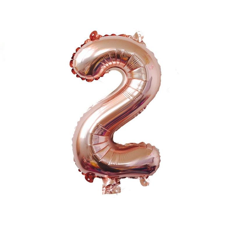 40-Inch Large Foil Number Balloon (0-9) - rose gold 2-40 inch image