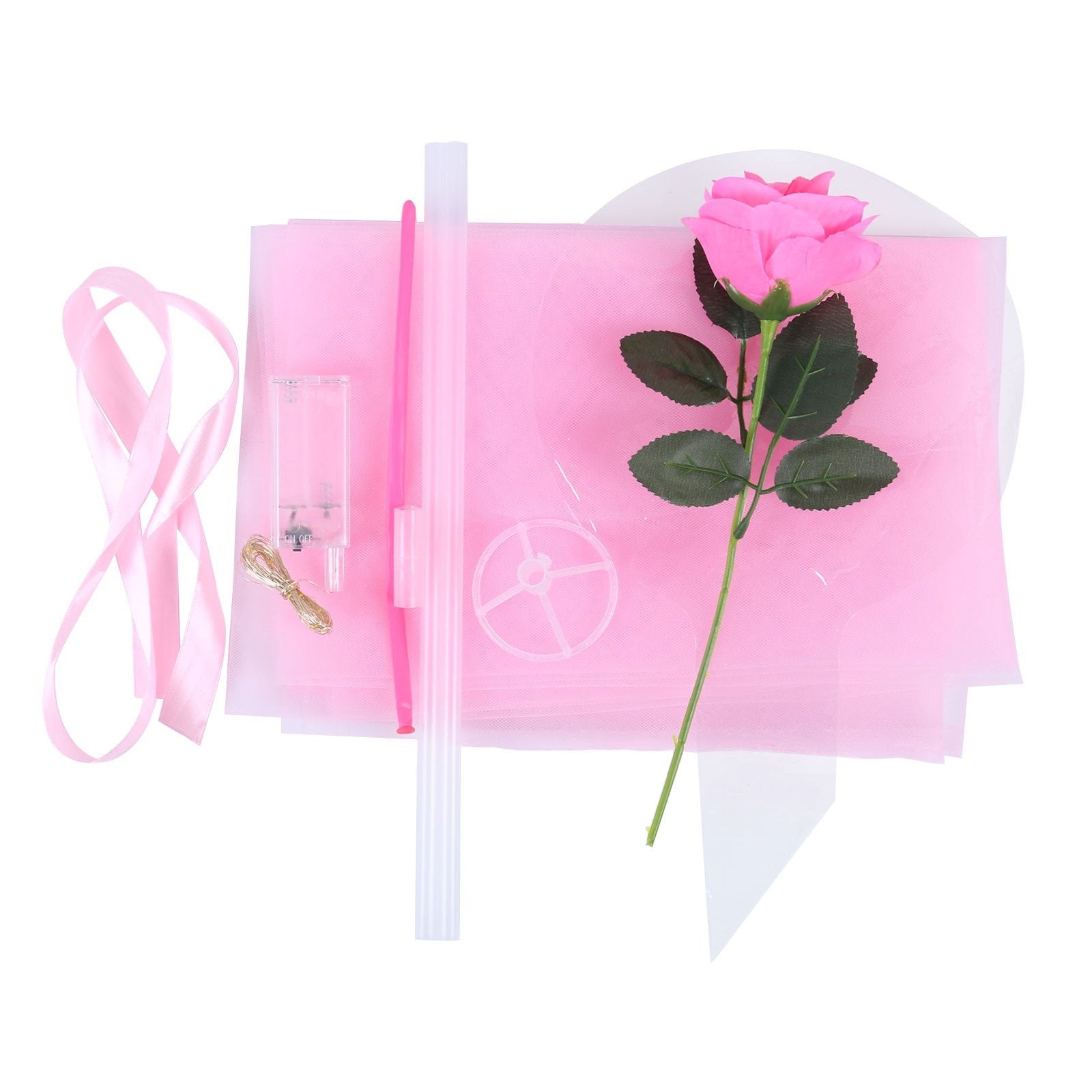 LED Luminous Rose Bobo Balloon Bouquet DIY Gift Kit image 8
