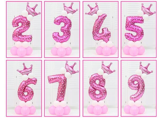 DIY Foil Number Balloon Pillar Kit with Crown image 7
