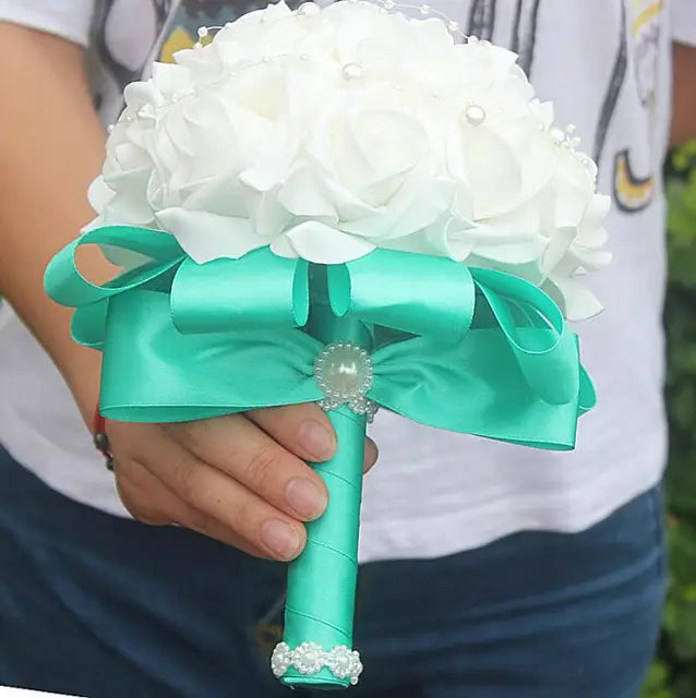 Handmade PE Foam Rose Wedding Bouquet - 18cm image 7