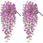 2-Piece Purple Artificial Hanging Flower Vines - Red - Purple image