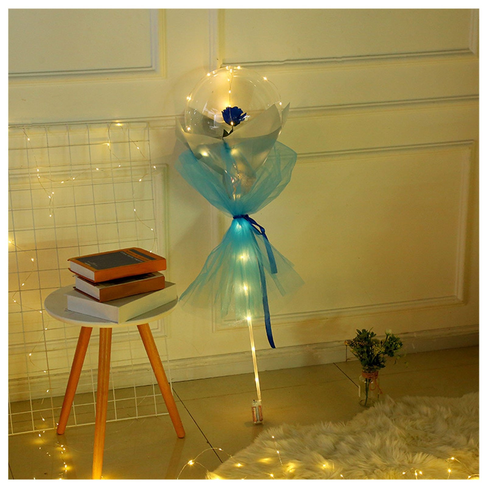 LED Rose Balloon Bouquet Luminous Bobo Ball Valentine Birthday Gift DIY Kit - Image 2