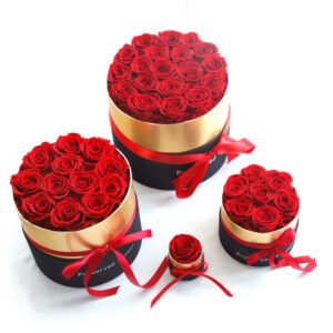 Luxury Preserved Rose Gift Box Forever Real Flowers Valentine Anniversary Hat Box