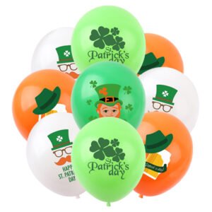 St Patricks Day Balloon Set 5pcs Green Shamrock Irish Party Decoration 12 Inch Latex