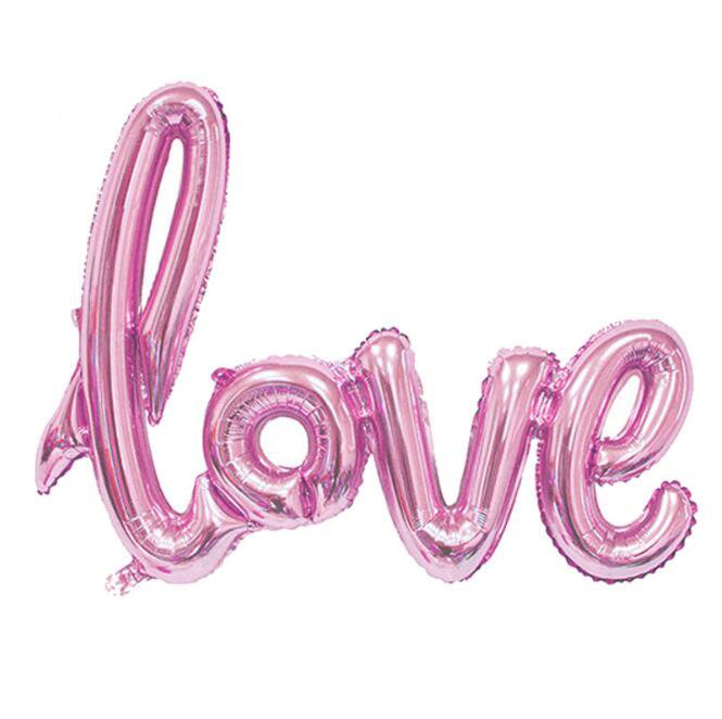 Love Script Foil Balloon Girl Birthday Valentine Wedding Party Decoration - Image 2